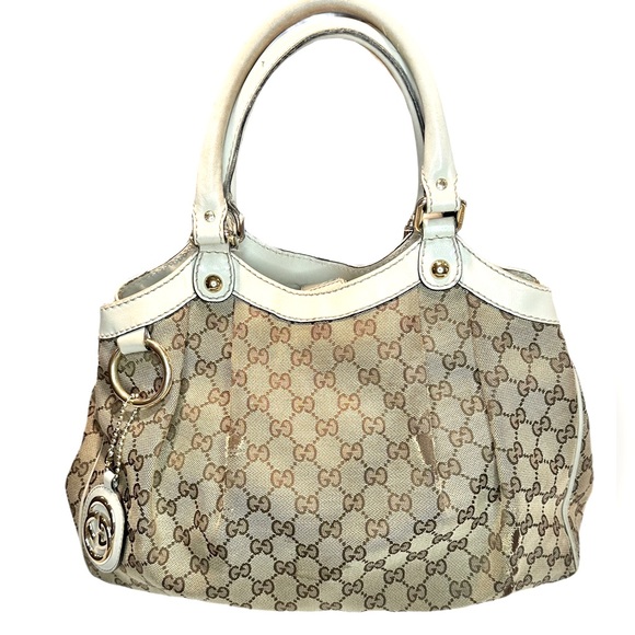 Authentic Gucci Monogram Medium Sukey Tote bag in cream - Picture 14 of 15